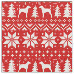 Foxhound Silhouettes Christmas Holiday Patterned Fabric