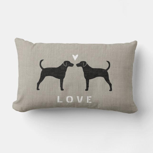 Foxhound Silhouettes Love Lumbar Pillow (Front)