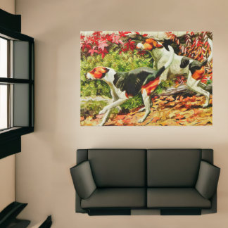 Foxhounds-English&American - in autumn wood Rug