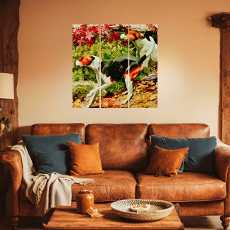 Foxhounds-English&American - in autumn wood Triptych