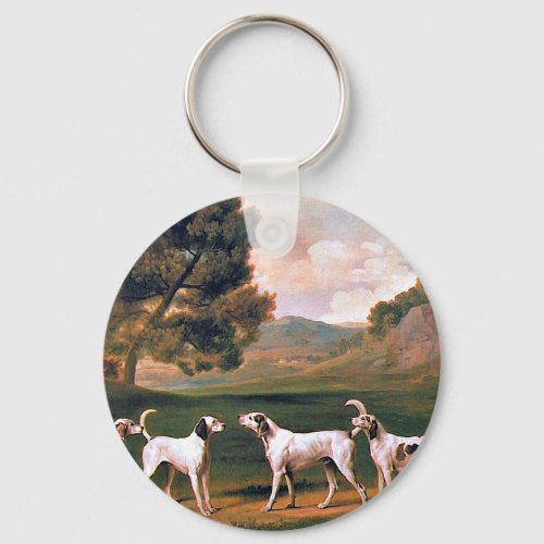 Foxhounds in a Landscape by George Stubbs  Keychain