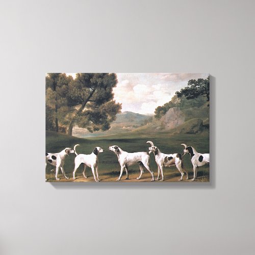 Foxhounds in a Rural Landscape by George Stubbs Canvas Print