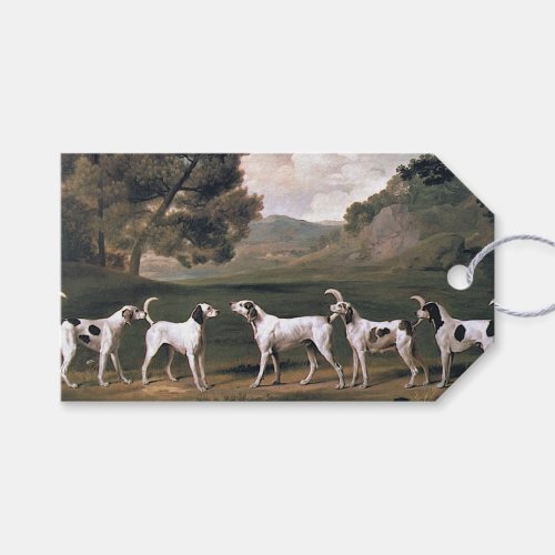 Foxhounds in a Rural Landscape by George Stubbs Gift Tags