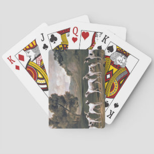 Foxhounds in a Rural Landscape (by George Stubbs) Poker Cards