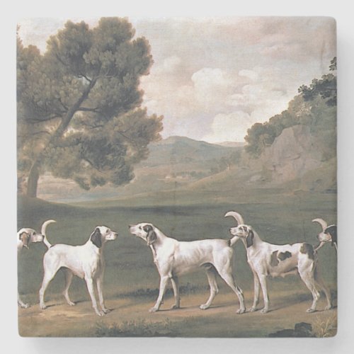 Foxhounds in a Rural Landscape by George Stubbs Stone Coaster
