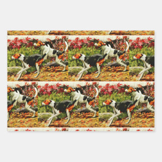 Foxhounds- painting    wrapping paper sheets