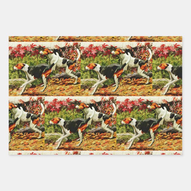 Foxhounds- painting    wrapping paper sheets (Front 3)