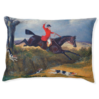 Foxhunting Clearing a Ditch 1839 Dog Pet Bed