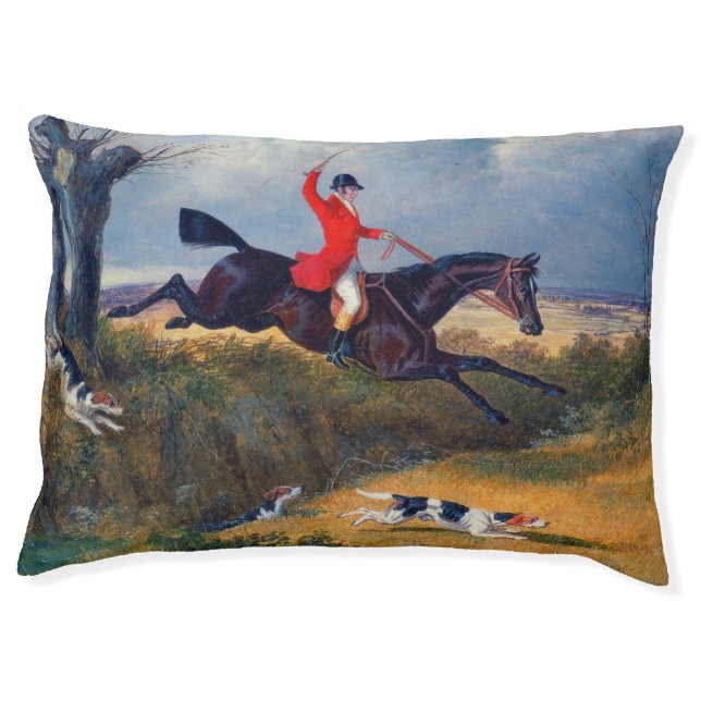 Foxhunting Clearing a Ditch 1839 Dog Pet Bed (Front)