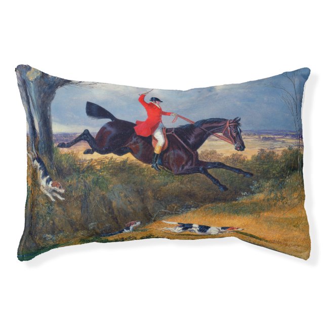 Foxhunting Clearing a Ditch 1839 Dog Pet Bed (Front)