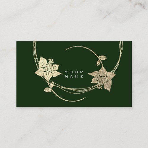 Foxier Gold Floral Lilac Cali Green Glam Business Card