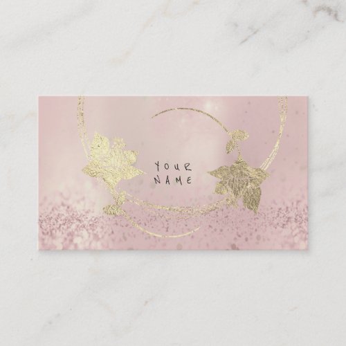 Foxier Gold Rose Pink Blush Pearly Floral Glitter Business Card