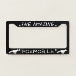Foxmobile Fox Silhouettes Personalized License Plate Frame<br><div class="desc">Black and White License Plate Frame with Running White Fox Silhouettes. "The Amazing Foxmobile" can be personalized with your own text. Visit Jenn's Doodle World for more wildlife license plate covers and cool fox gifts.</div>