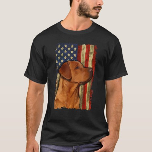 Foxred Labrador Retriever US Flag Fox Red Labrador T_Shirt