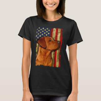 Foxred Labrador Retriever Us Flag Fox Red Labrador T-Shirt