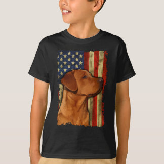 Foxred Labrador Retriever Us Flag Fox Red Labrador T-Shirt