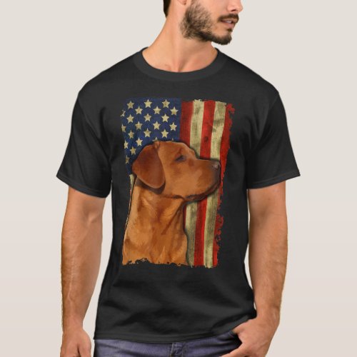 Foxred Labrador Retriever US Flag Fox Red Labrador T_Shirt