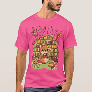 Fox'S Cozy Library T-Shirt