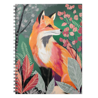 Fox's Enchanted Forest Hand-Painted Nature Illustr Notebook