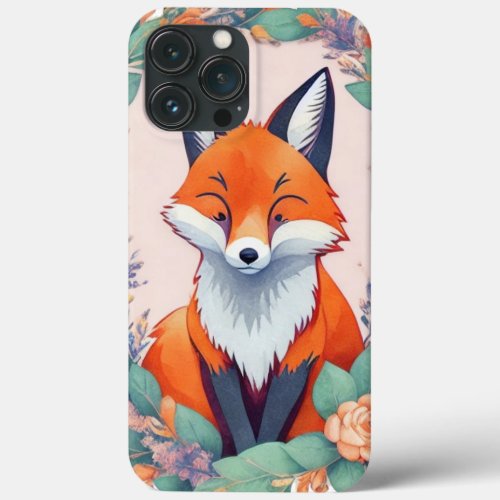 Foxs Floral Haven iPhone 13 Pro Max Case