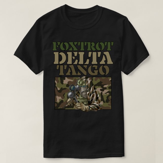 Foxtrot Delta Tango Camouflage  T-Shirt (Design Front)