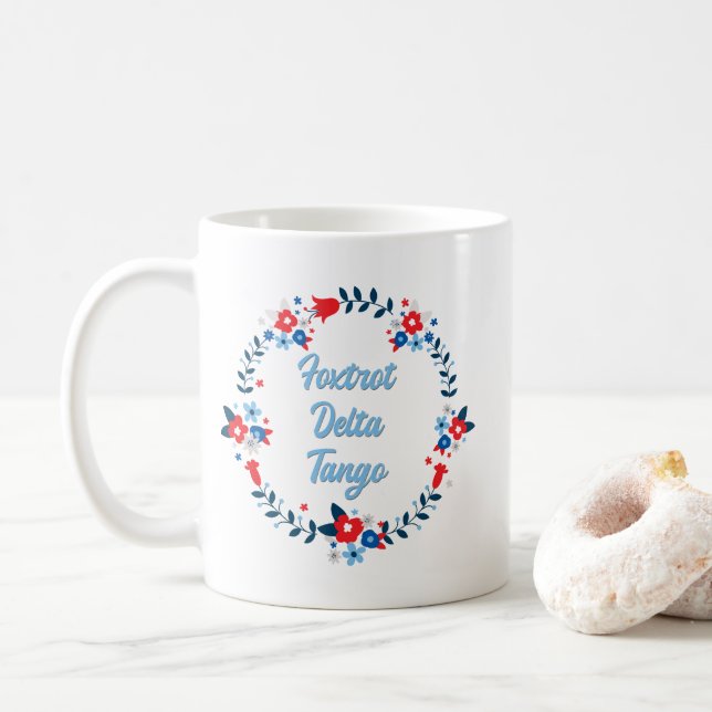 Foxtrot Delta Tango Coffee Mug (With Donut)