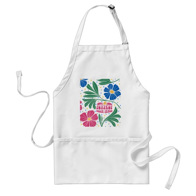 Foxtrot Delta Tango Flower Boho Adult Apron (Front)
