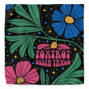 Foxtrot Delta Tango Flower Boho Bandana