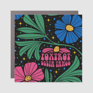 Foxtrot Delta Tango Flower Boho Car Magnet