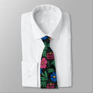 Foxtrot Delta Tango Flower Boho Neck Tie