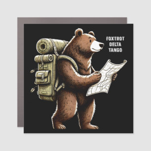 Foxtrot Delta Tango Funny Bear Car Magnet
