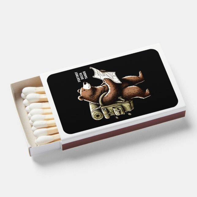 Foxtrot Delta Tango Funny Bear Matchboxes (Front Open)