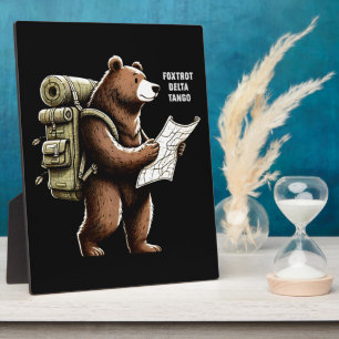 Foxtrot Delta Tango Funny Bear Plaque