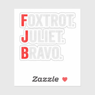 Foxtrot Juliet Bravo Pro America Patriotic Gift Sticker