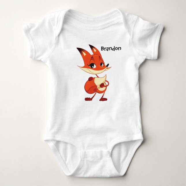 Foxy Baby Jersey Sleeper Baby Bodysuit (Front)