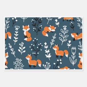 Foxy Blue Wrapping Paper Sheets