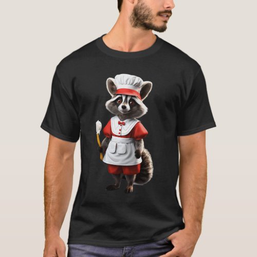 Foxy Chef Cute  Funny Fox in Dress Kitchen Suit  T_Shirt