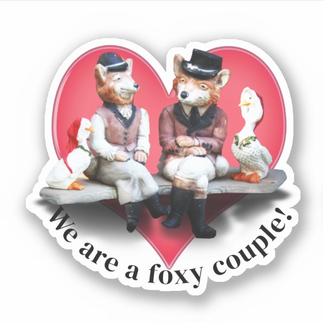 Foxy Couple Valentine's Day Sticker (Front)