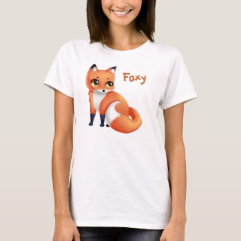 Foxy Cute Kawaii Cartoon Fox T-shirt by DiaSuuArt at Zazzle