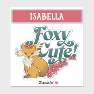 Foxy Cute with Flowers Sticker