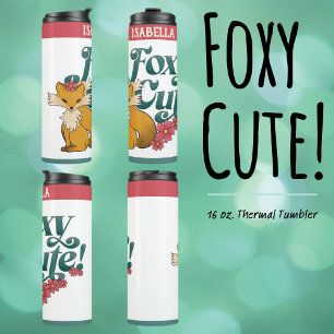 Foxy Cute with Flowers Thermal Tumbler