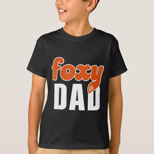 Foxy Dad Shirt Funny Father Gift Cute Fox Cartoon  (Front)