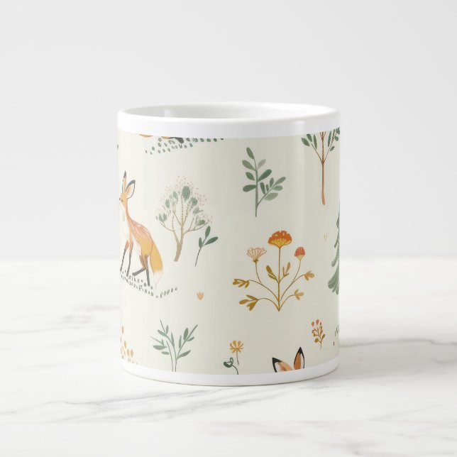 "Foxy Delight Ceramic Mug" Giant Coffee Mug (Front)
