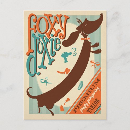 Foxy Doxie Postcard