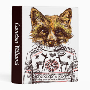 Foxy Dressed Fox Add Your Name Mini Binder