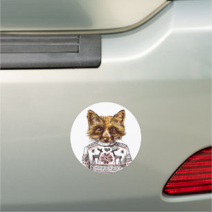 Foxy Dressed Fox Car Magnet