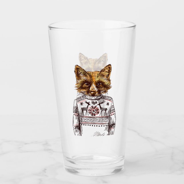 Foxy Dressed Fox Glass (Front)