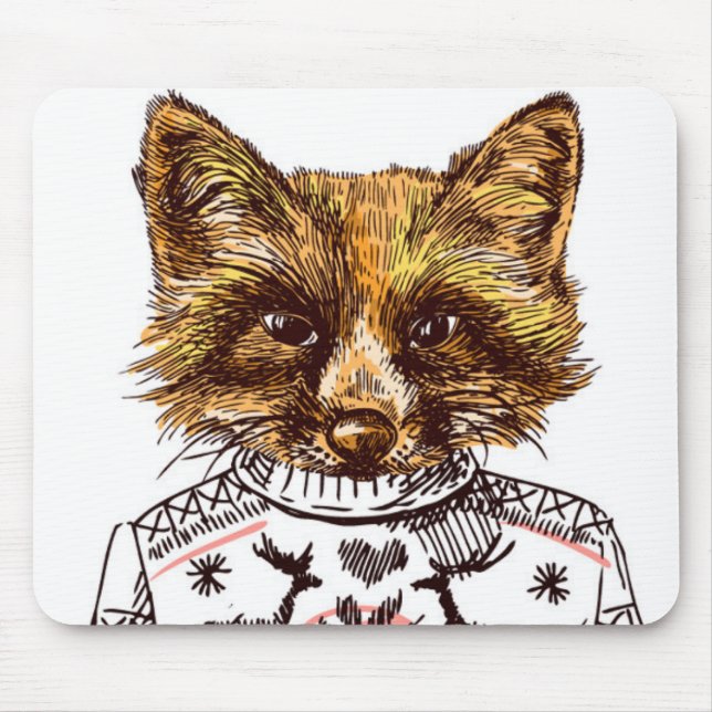 Foxy Dressed Fox Mouse Pad (Front)