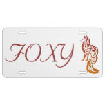 Foxy Firey Tribal Fox Vanity Plate