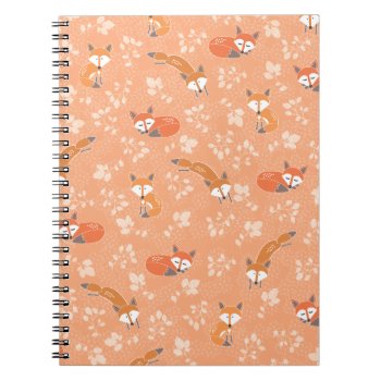 Foxy Floral Pattern Notebook by thespottedowl at Zazzle